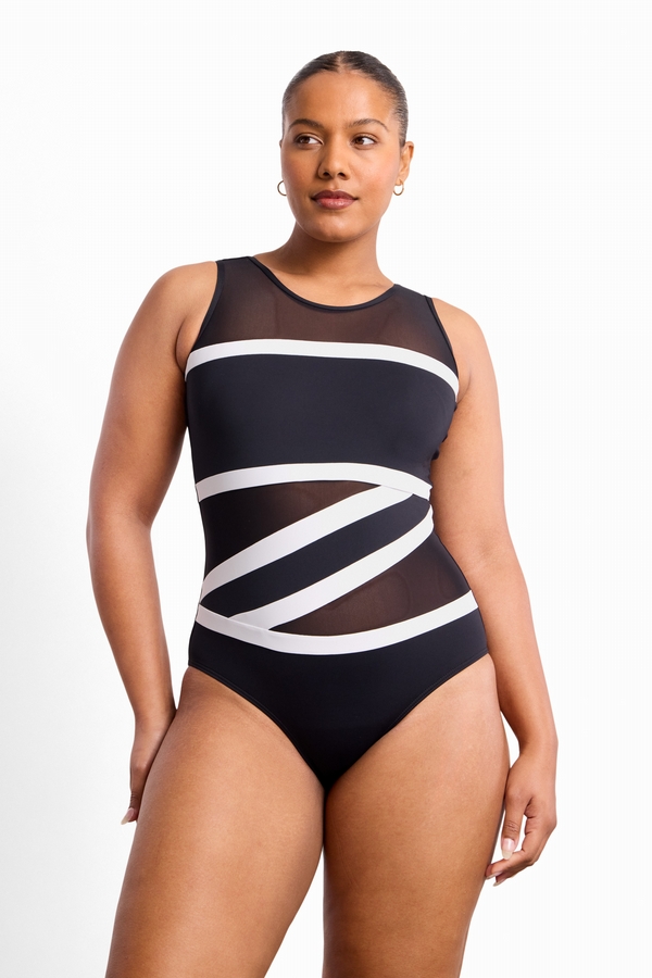 Basix Rage Cross Front One Piece Black