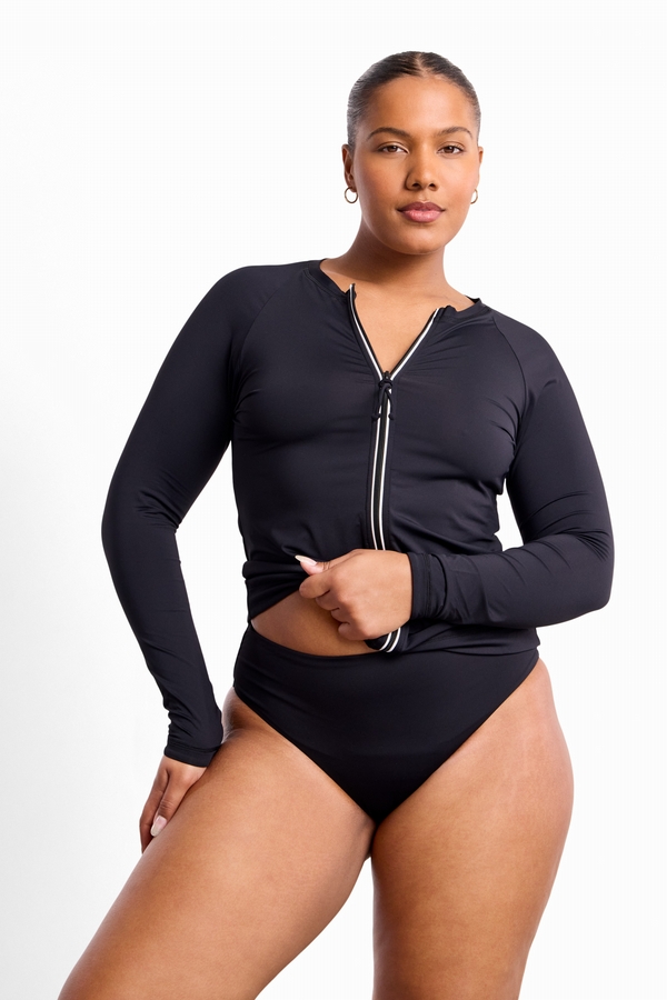 Basix Cruzer Zip Front Rash Vest Black